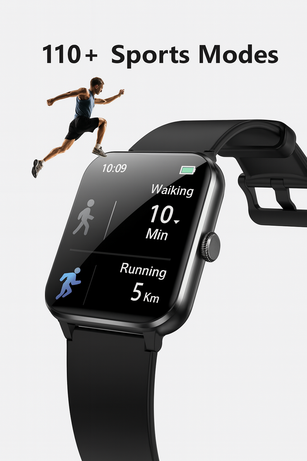 SOLVIX™ 1.85” Smartwatch – Bluetooth Calling | Fitness Tracker | 100+ Sports Modes | IP68 Waterproof