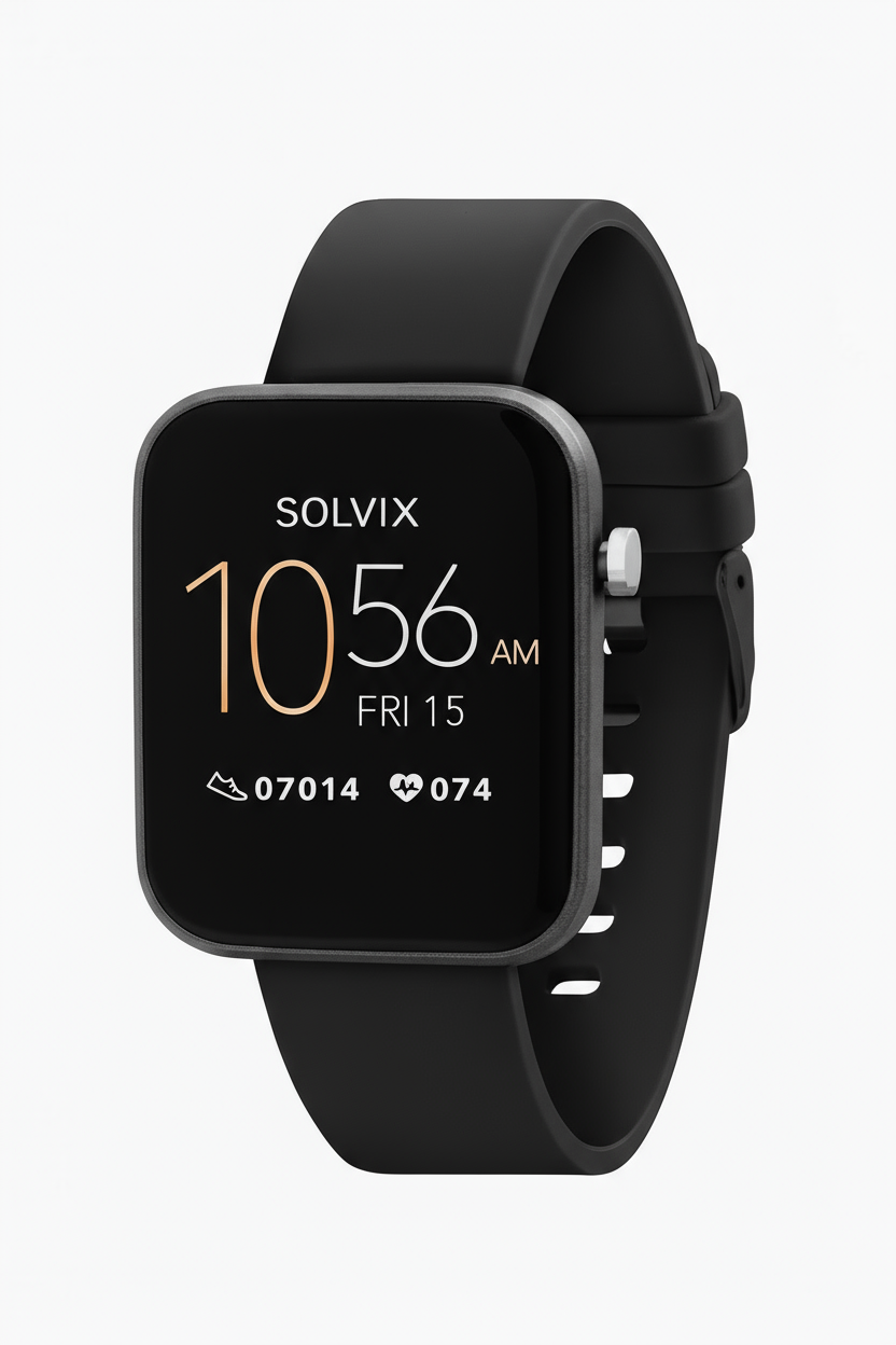 SOLVIX SmartFit™ Watch – Heart Rate, Steps, Notifications, Sleep Tracking
