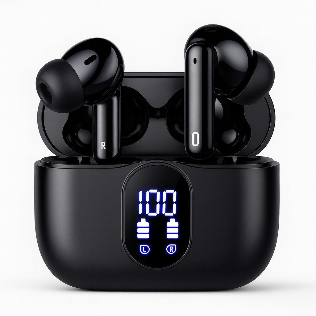 SOLVIX™ Airbuds Pro 5.4 – Wireless Earbuds with LED Display & Noise Reduction