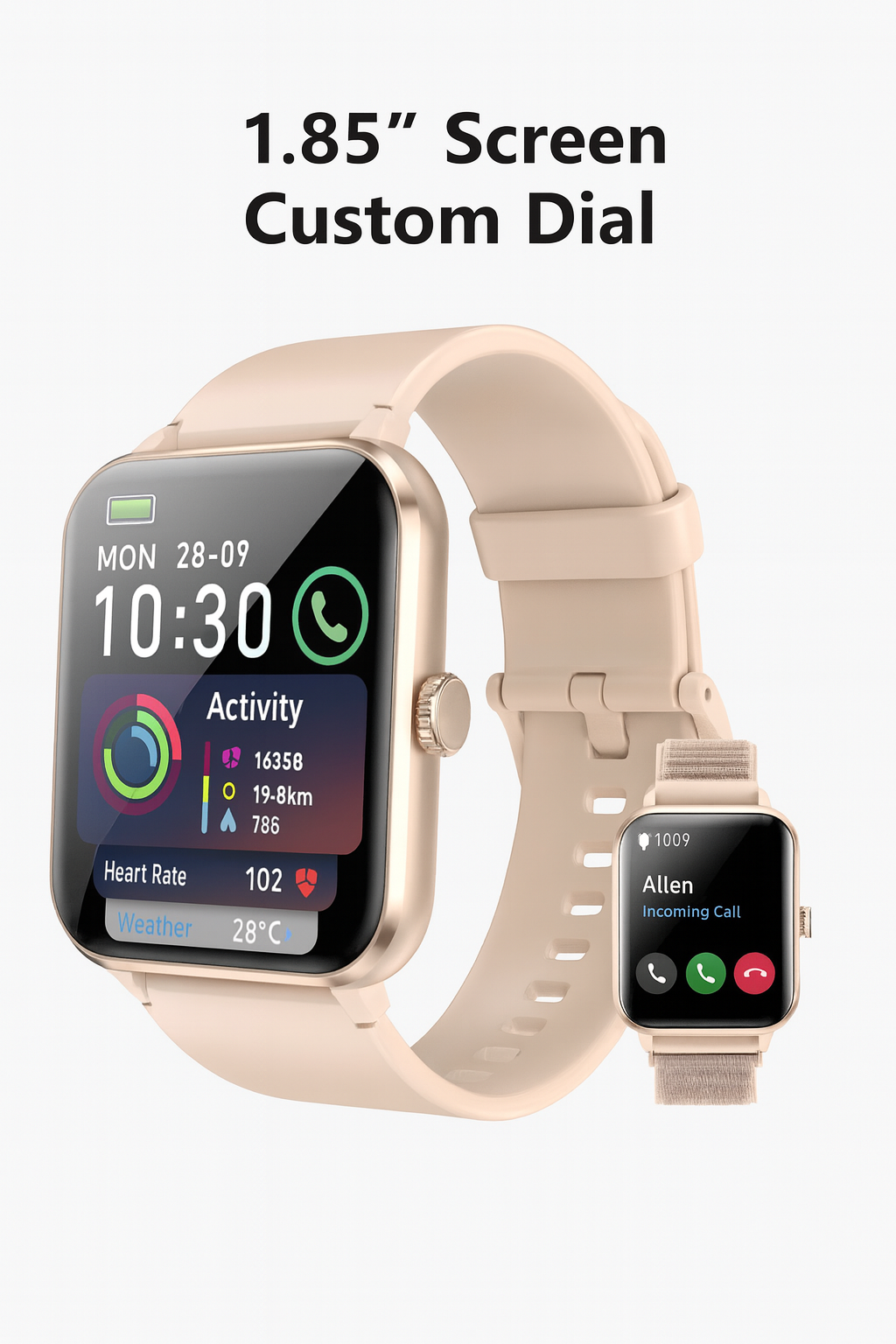 SOLVIX™ 1.85” Smartwatch – Bluetooth Calling | Fitness Tracker | 100+ Sports Modes | IP68 Waterproof