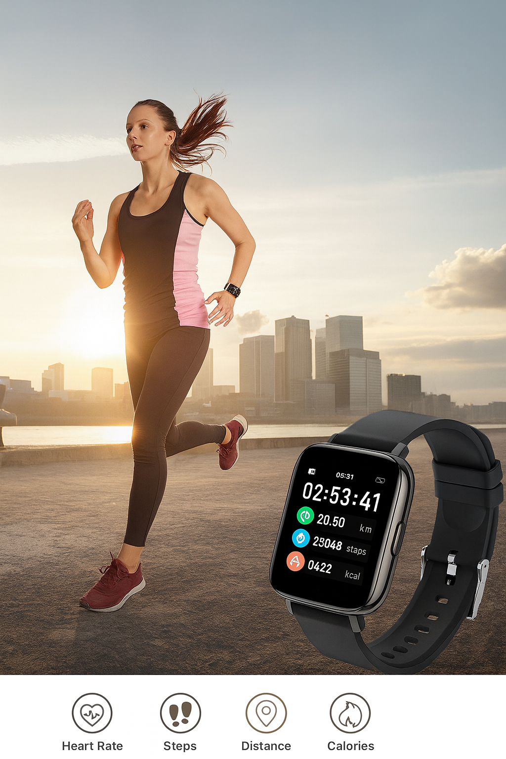 SOLVIX™ Smart Fitness Watch – Heart Rate, Blood Pressure, Sleep Monitor | 1.69” HD Display | IP68 Waterproof