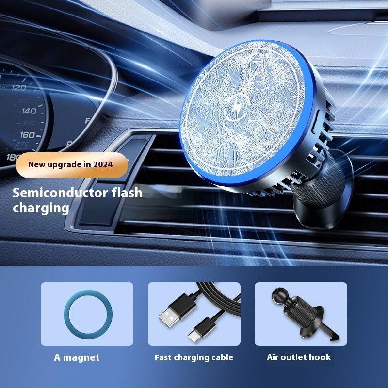 Magnetic Car Wireless Charger & Phone Mount (15W Fast Charge)
