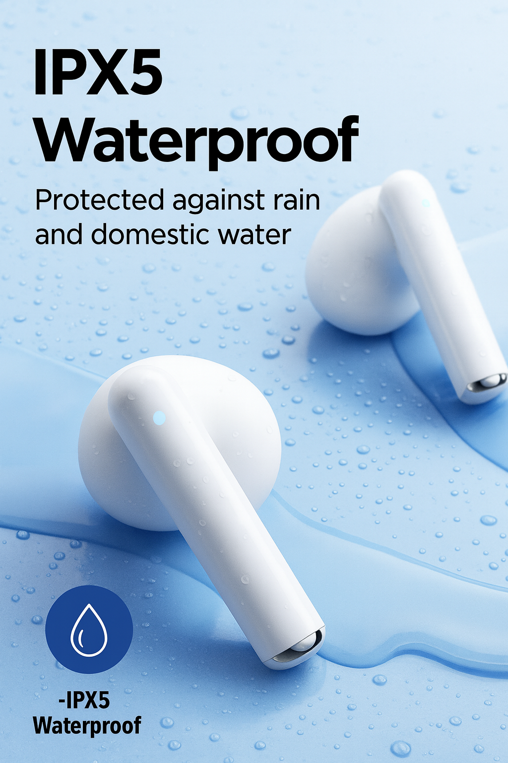 SOLVIX™ Airbuds Pro 5.4 – Wireless Bluetooth Earphones (White)