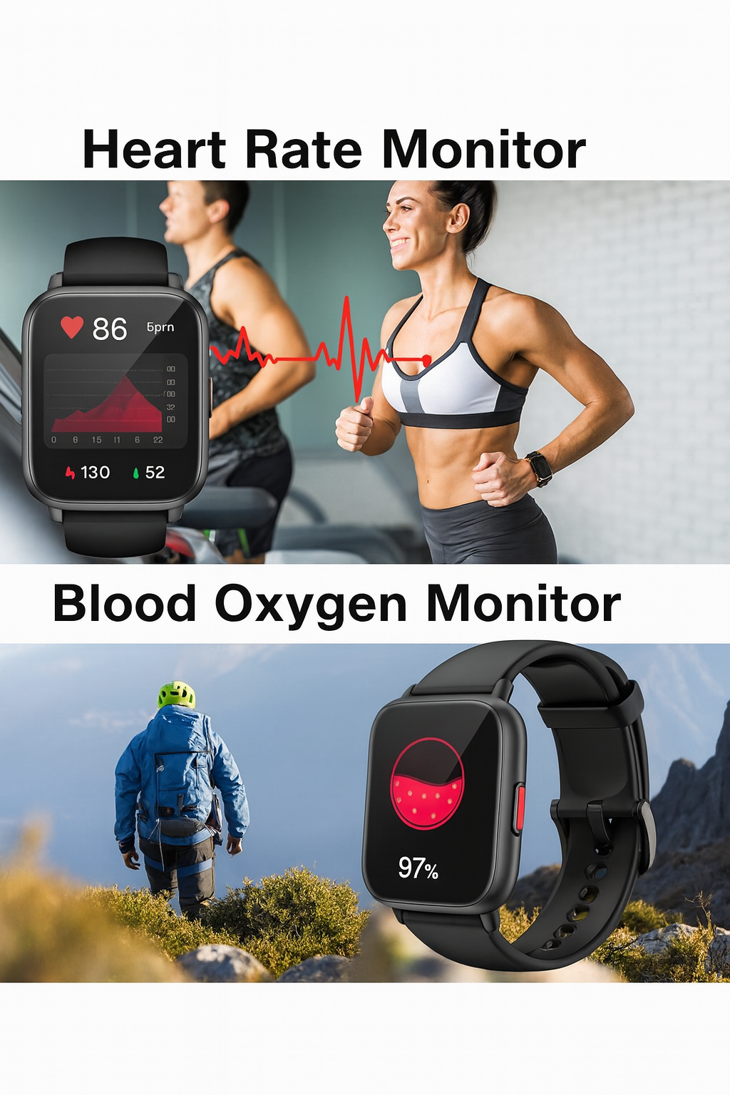 SOLVIX SmartFit™ Watch – Heart Rate, Steps, Notifications, Sleep Tracking