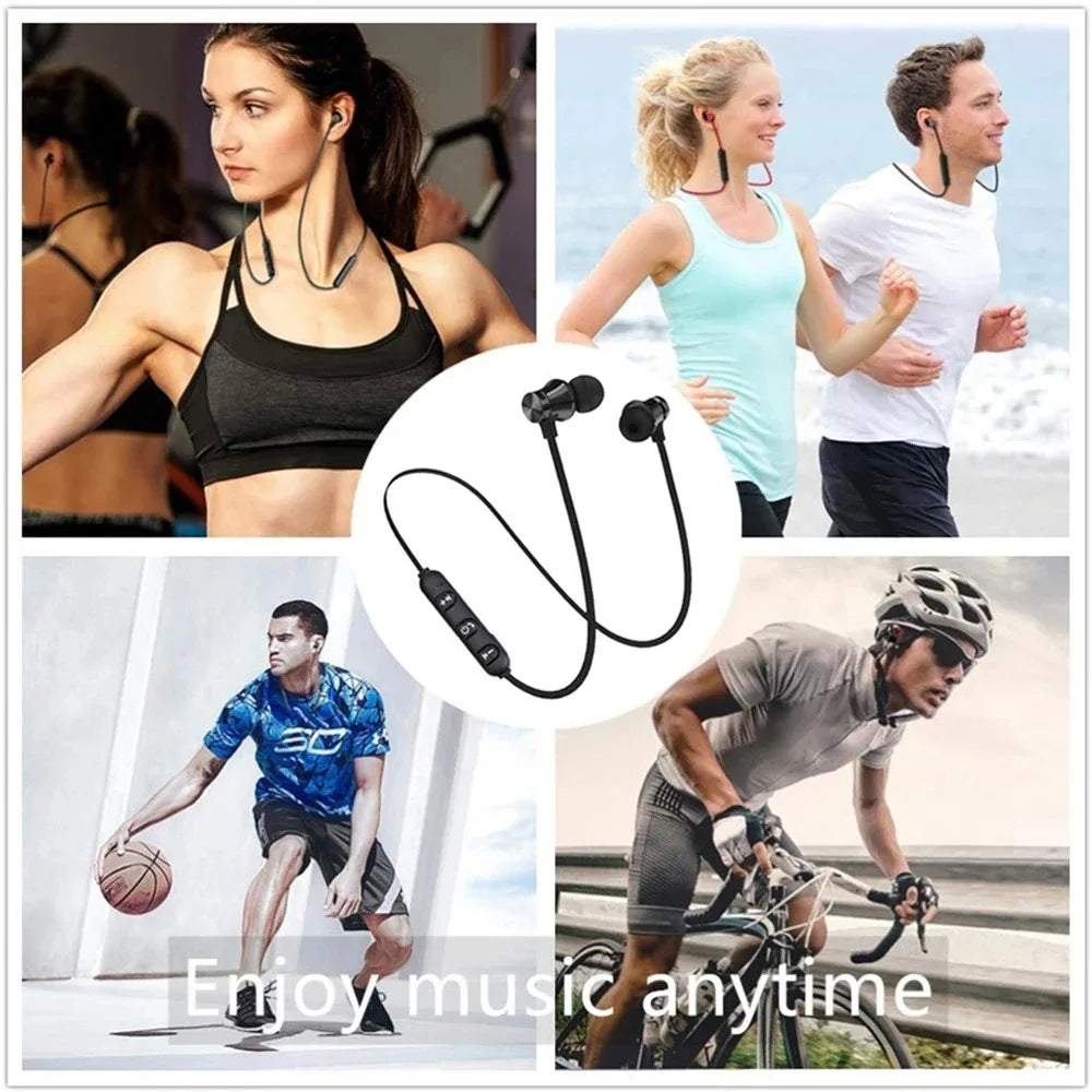 Magnetic Sports Headset Bluetooth HIFI Stereo Wireless Headphone with