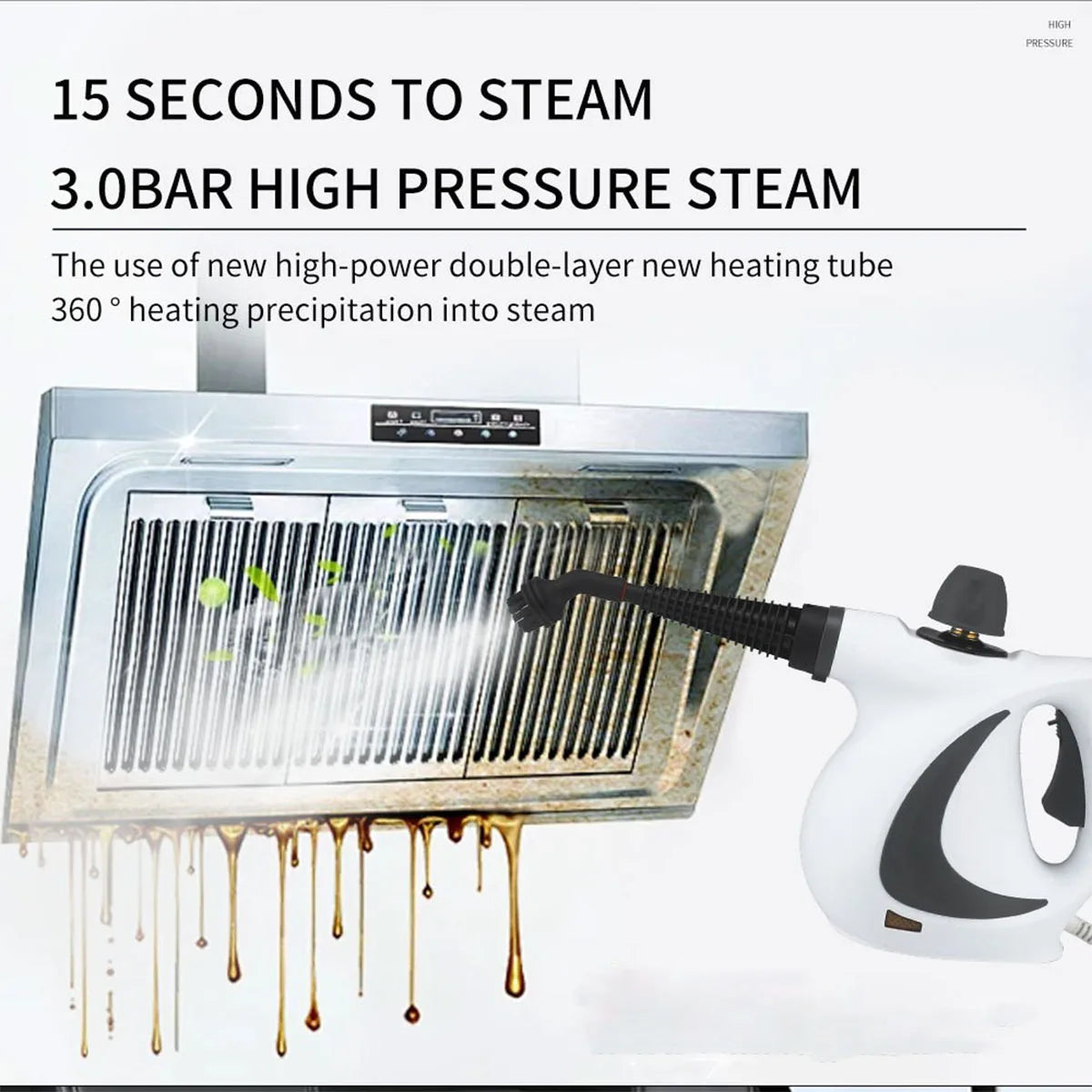 Pressurized Handheld Steam Cleaner for Home - Portable Multi-purpose
