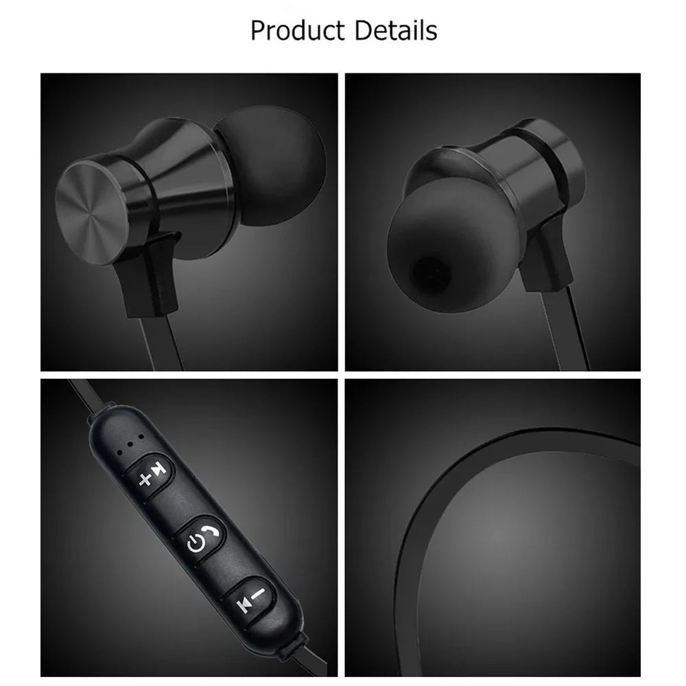Magnetic Sports Headset Bluetooth HIFI Stereo Wireless Headphone with