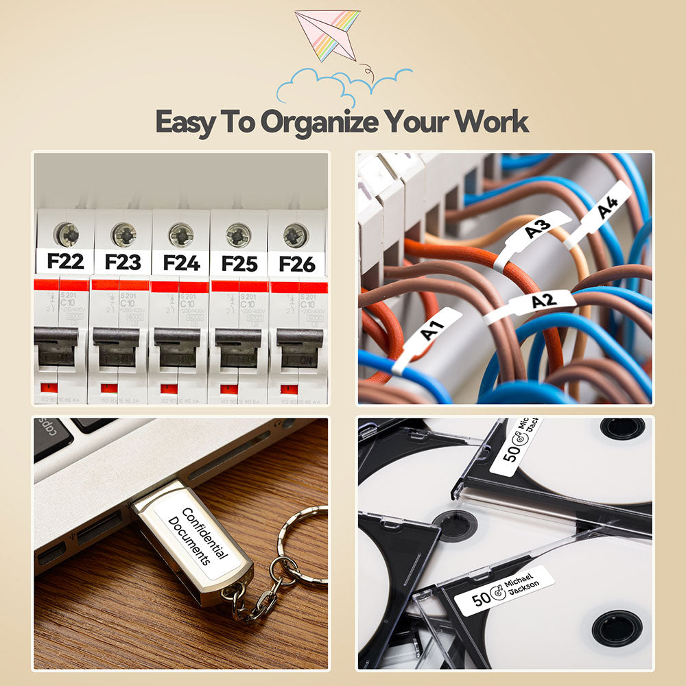 Wireless Bluetooth Label Printer | Mini Label Maker - Inkless Thermal