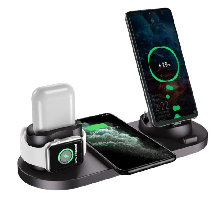 6-in-1 Wireless Charging Station for iPhone, Apple Watch & AirPods